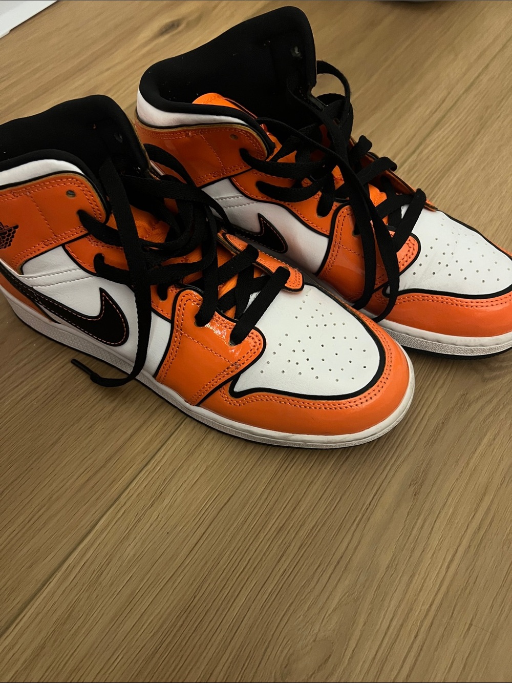 Nike Kids Air Jordan Sneakers in Orange, White & Black